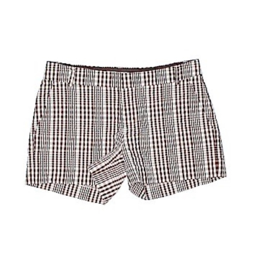 Zara Basics Brown Plaid Mini Shorts